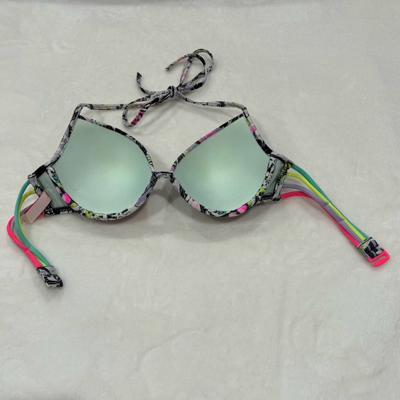 VICTORIA’S SECRET Women’s Push Up Halter Bikini Swimsuit Top - multicolor, 34B - Picture 4 of 6